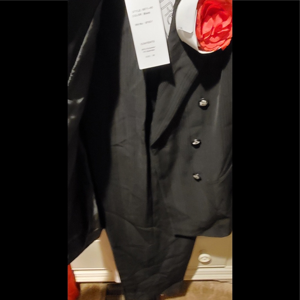 NWT Vintage black stripted Dress Pant Suit by Jonathan Logan 12